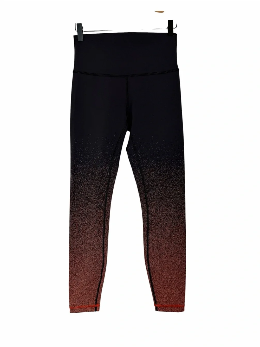 Lululemon Wunder Under High Rise 25” Speckle Fade Black Orange Leggings Size 6